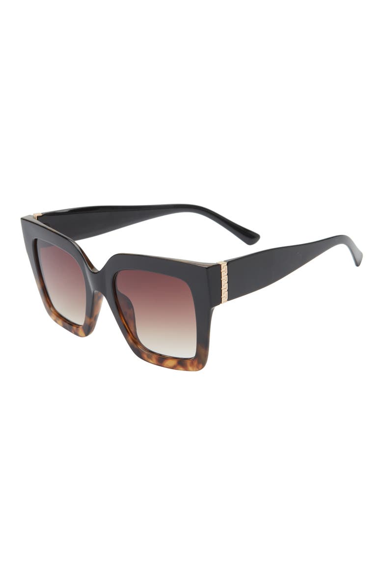 Gradient Oversize Square Sunglasses, Alternate, color, BLACK- TORTOISE