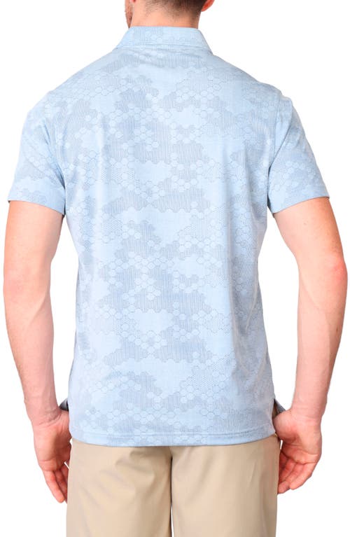 Tailorbyrd Honeycomb Print Performance Polo In Slate Blue