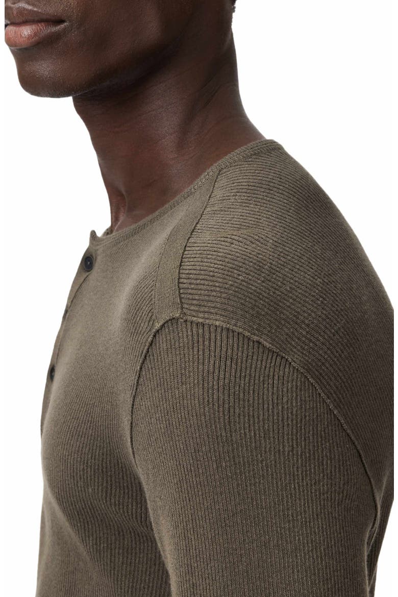 Javis Organic Cotton & Cashmere Rib Henley, Alternate, color, TEAKWOOD