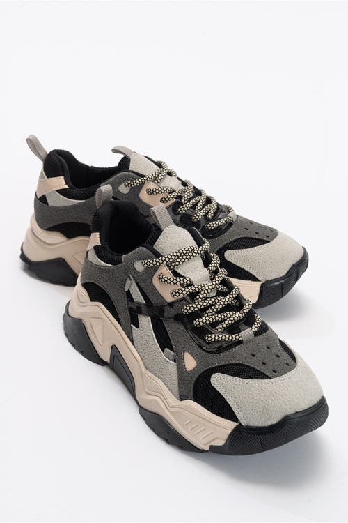 Forever & Always Shoes Loretta Platform Sneakers In Black Gray