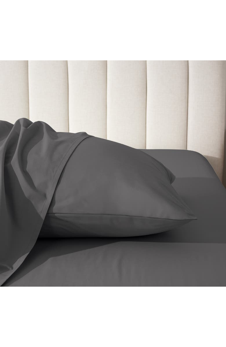 Bare Home 100% Organic Cotton Percale Cooling Pillowcase Set, Alternate, color, Grey