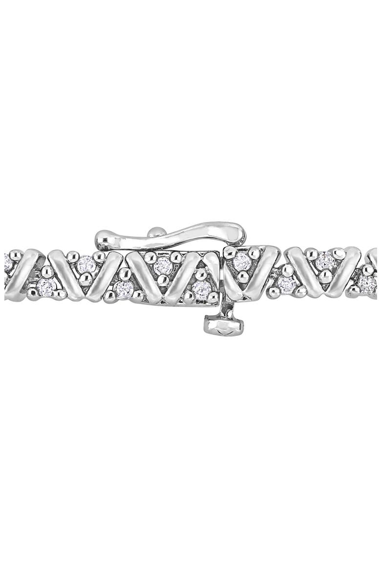 Sterling Silver Diamond Tennis Bracelet - 0.96ct., Alternate, color, WHITE