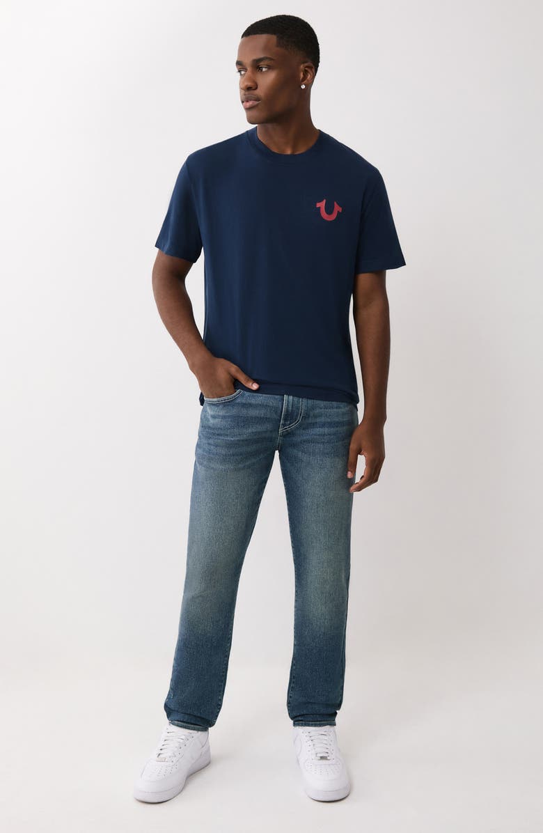 True Religion Geno Slim Leg Jeans, Alternate, color, Medium Salted Caramel