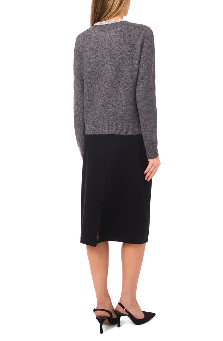 Halogen<sup>®</sup> Rhinestone Collar Cardigan, Alternate, color, Medium Heather Grey