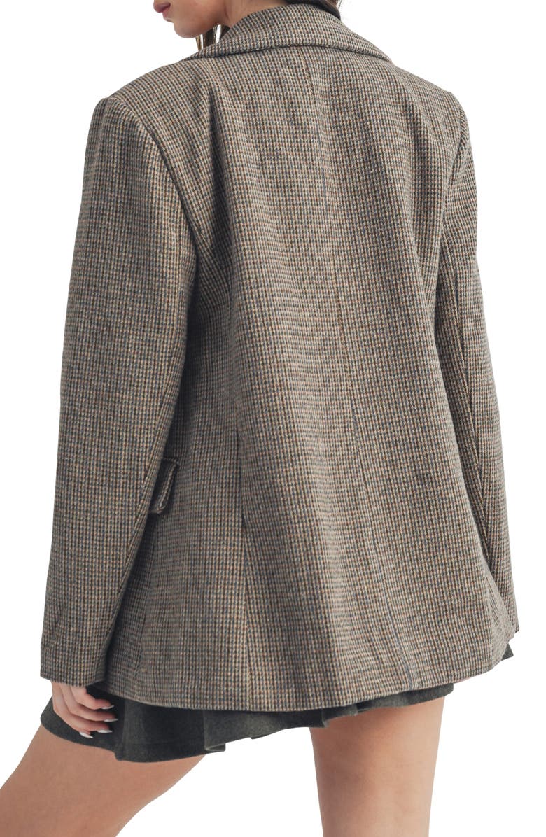 All in Favor Plaid Double Breasted Blazer, Alternate, color, Multi Brown