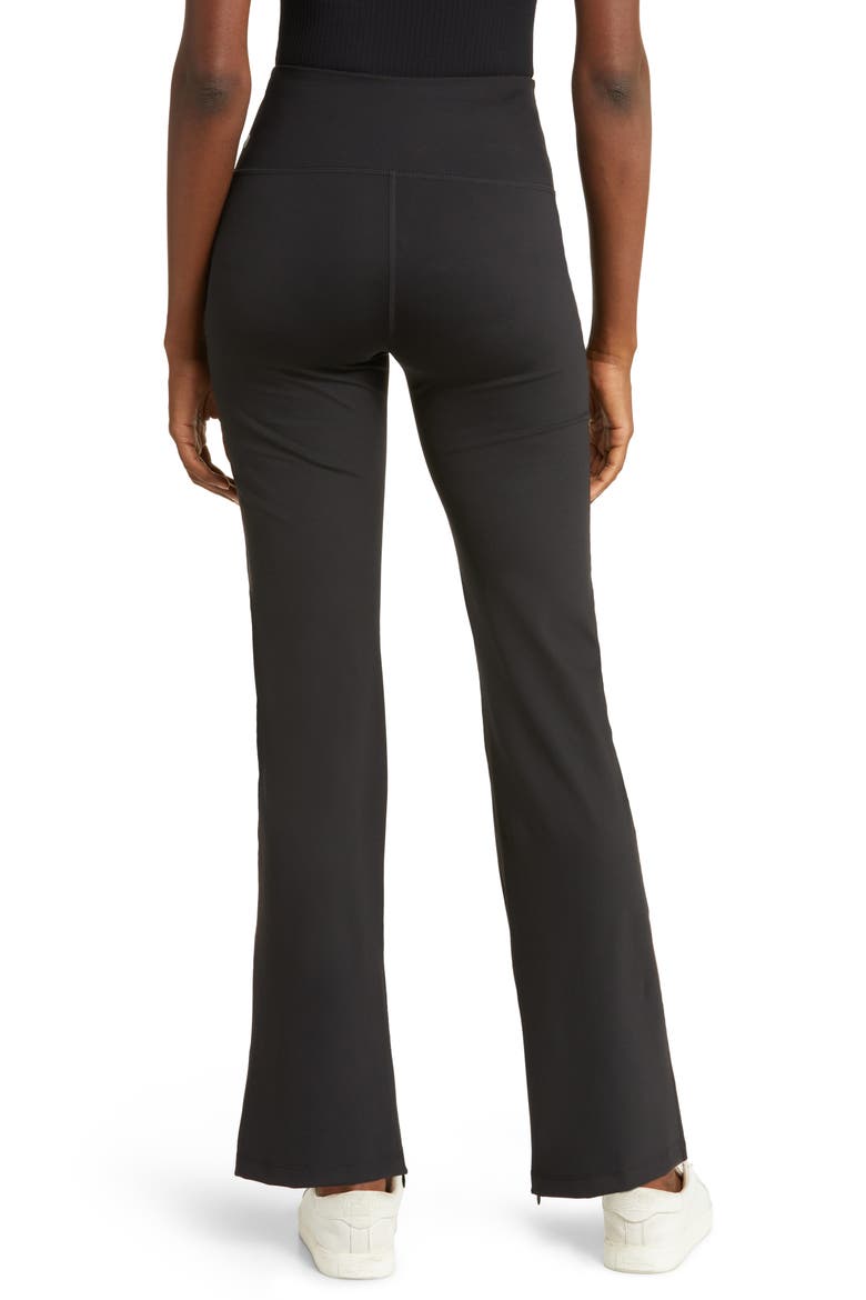 High Waist Zip Cuff Flare Pants, Alternate, color, BLACK