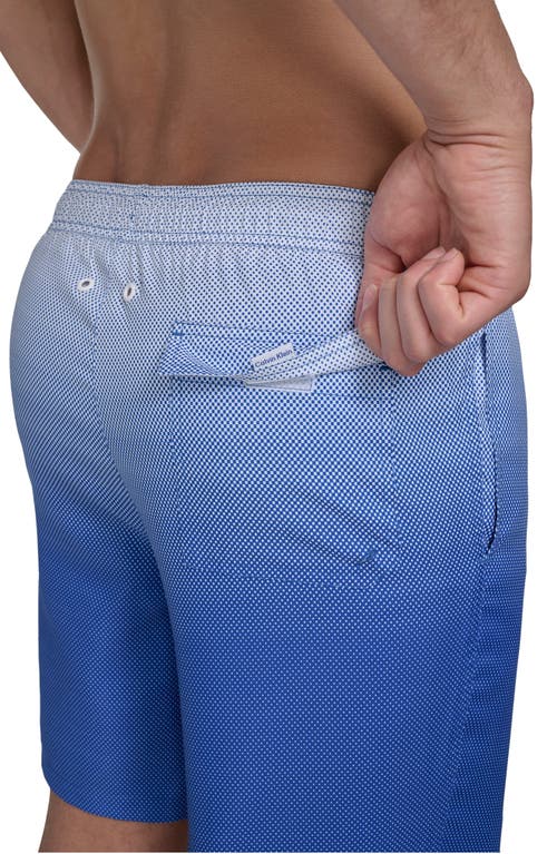Calvin Klein Core Volley Gradient Dot Swim Trunks In Blue