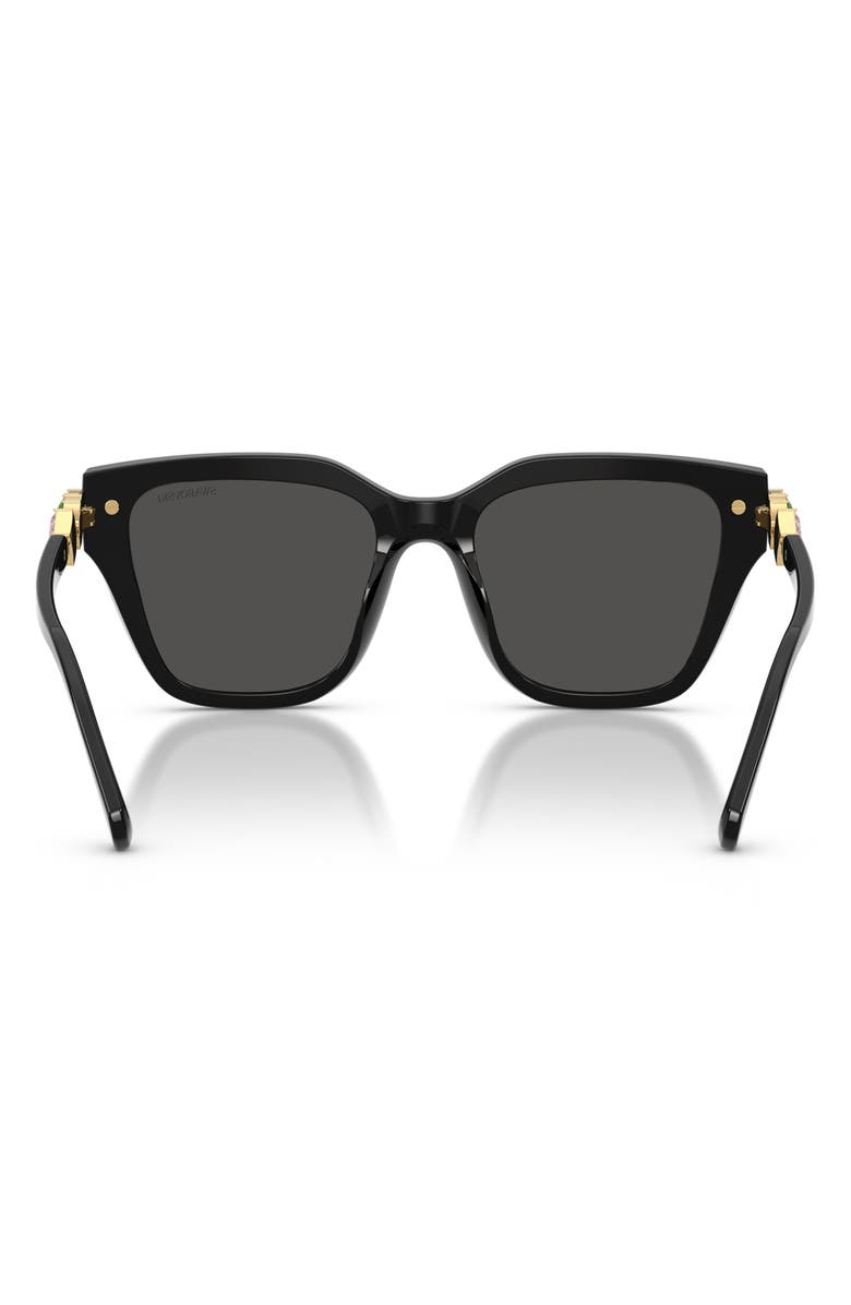 Swarovski 53mm Irregular Sunglasses, Alternate, color, Black / Dark Grey