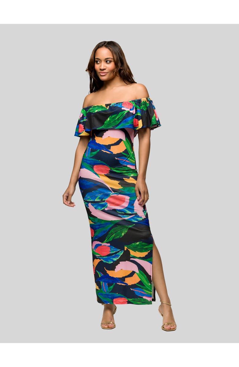 24seven Comfort Apparel V-Neck Sleeveless Maxi Dress with Belt, Main, color, 