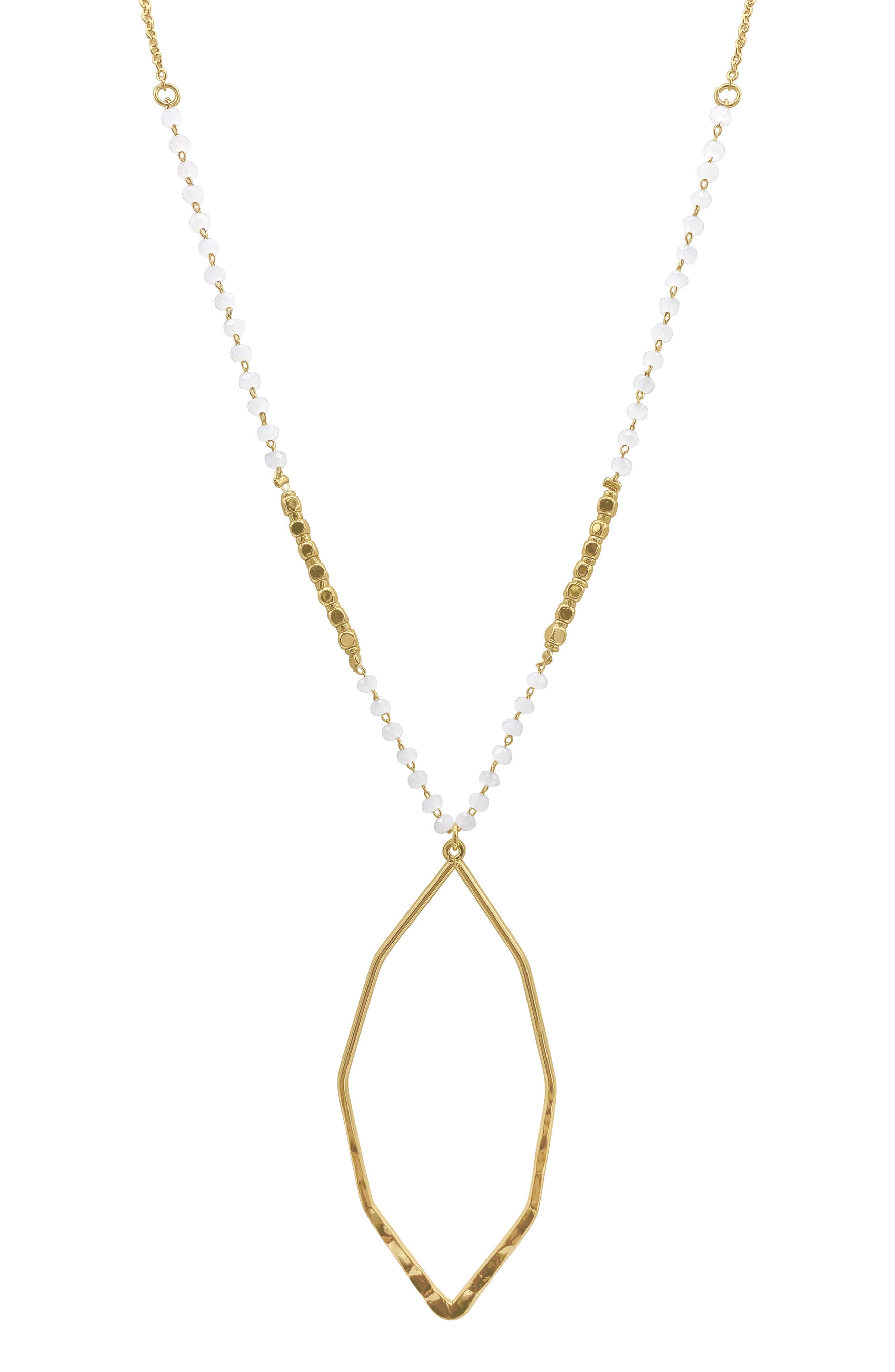 Adornia Mixed Media Octagon Pendant Necklace