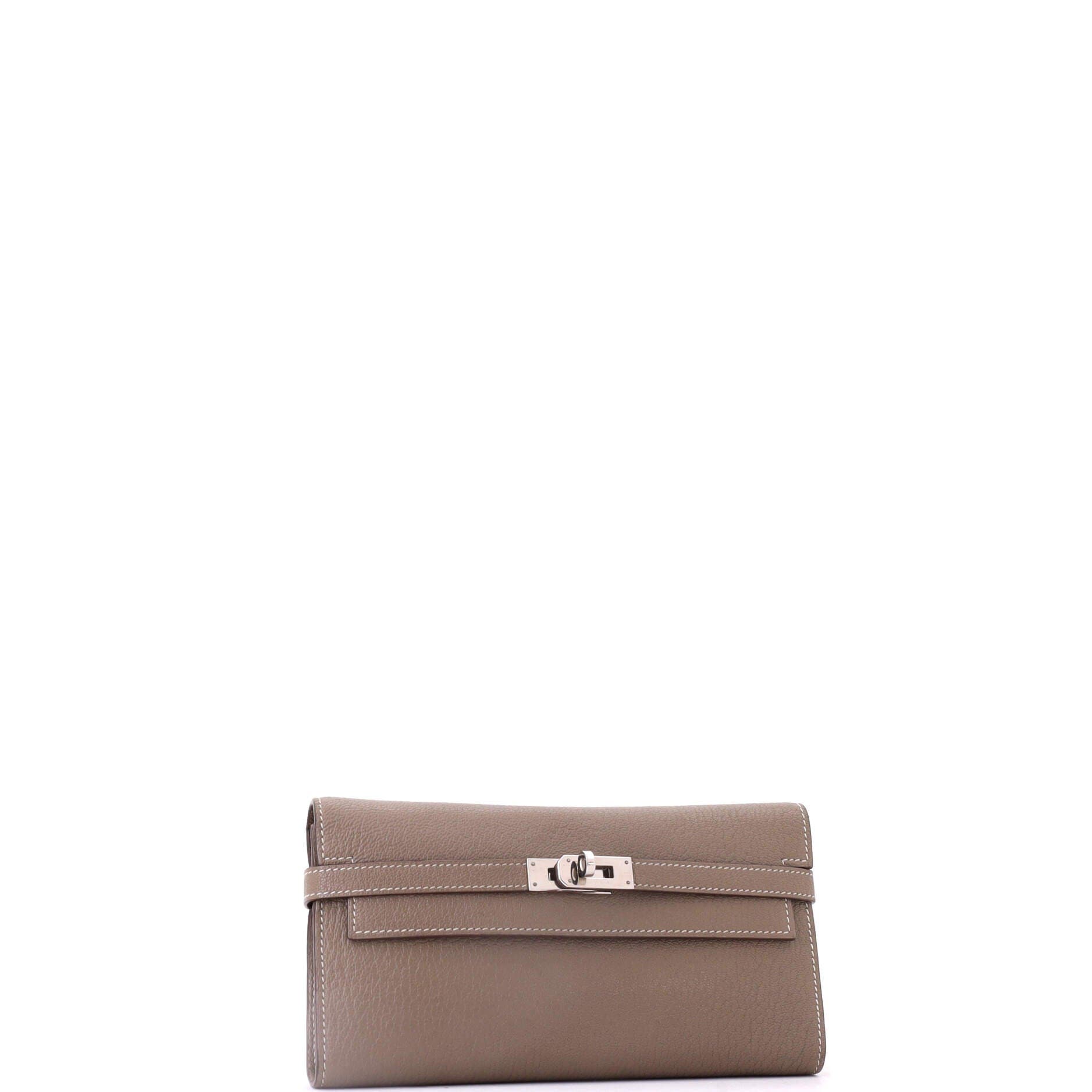 Kelly Wallet Chevre Mysore Long, Alternate, color, Etoupe
