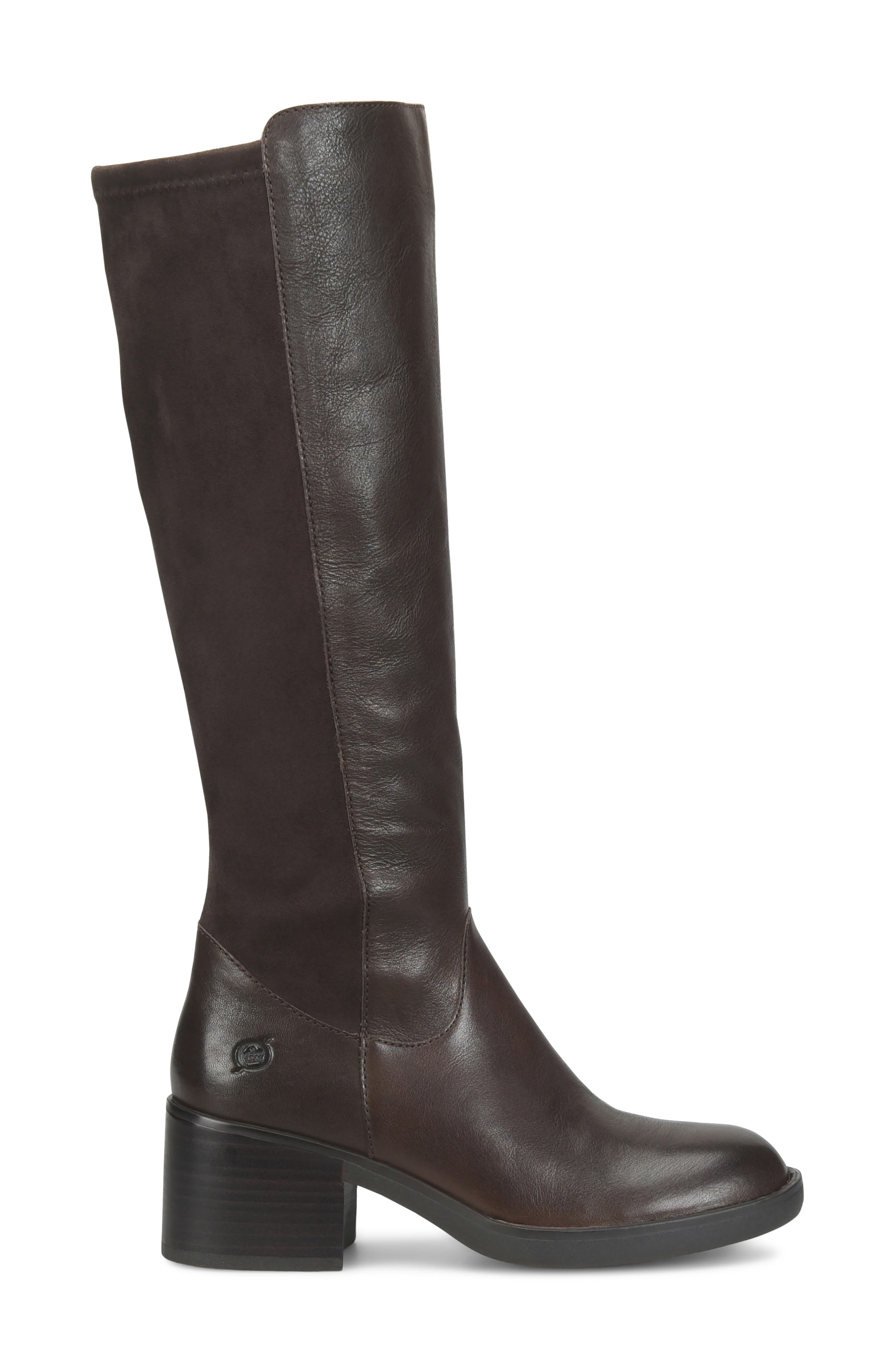 Violette Knee High Leather Boot, Alternate, color, CHOCOLATE SUEDE