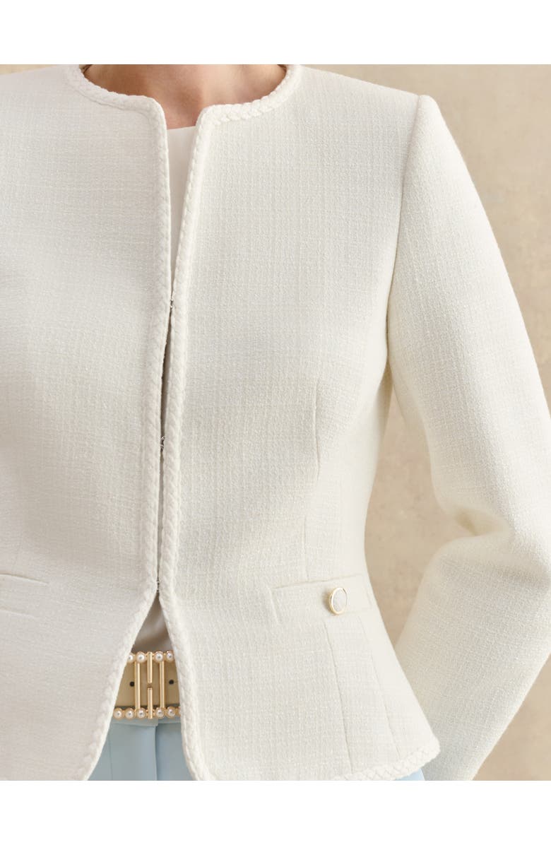 HOBBS LONDON Otillia Textured Jacket, Alternate, color, Ivory