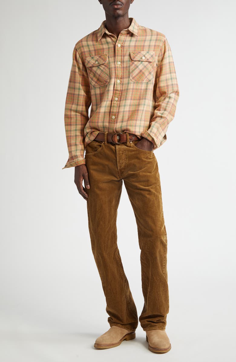 Double RL Slim Fit Cotton Corduroy Bootcut Pants, Alternate, color, 