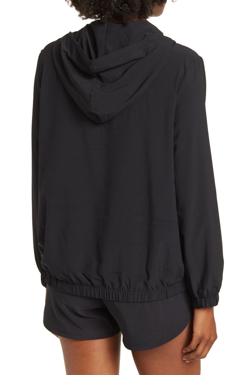 Z by Zella Take a Hike Discovery Quarter Zip Hooded Jacket, Alternate, color, 