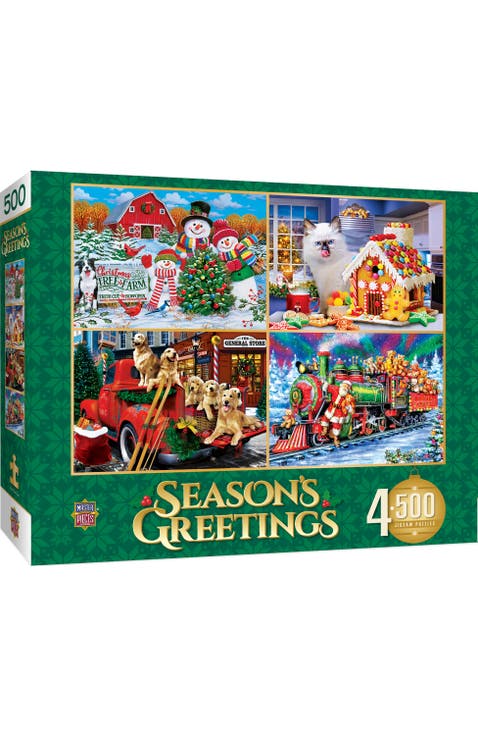 Season's Greetings 500pc Puzzles 4-Pack