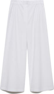 MANGO Ankle Wide Leg Cotton Pants