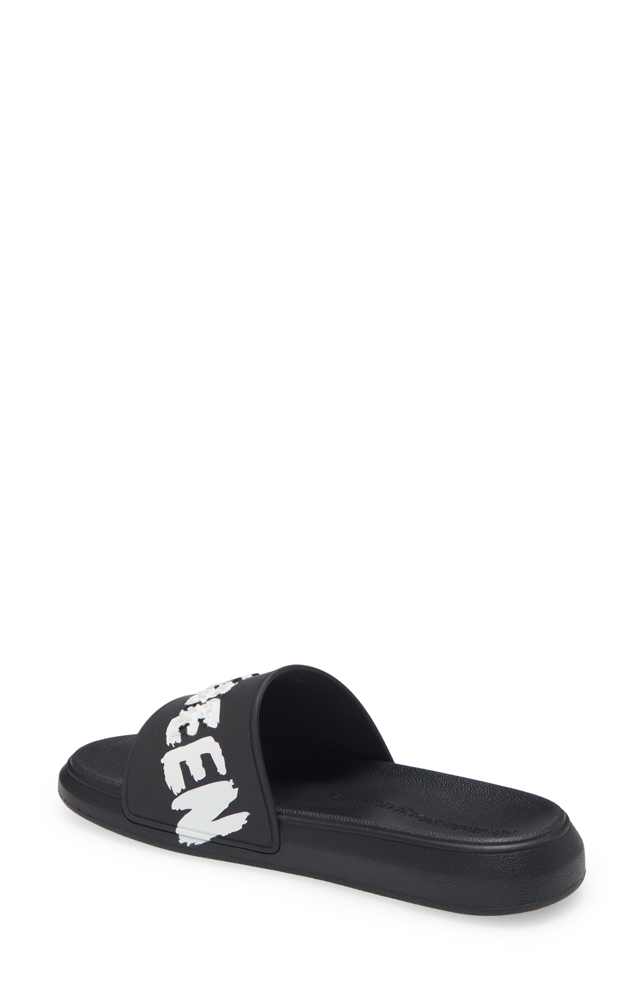 McQueen Alexander McQueen Graffiti Logo Slide Sandal, Alternate, color, 