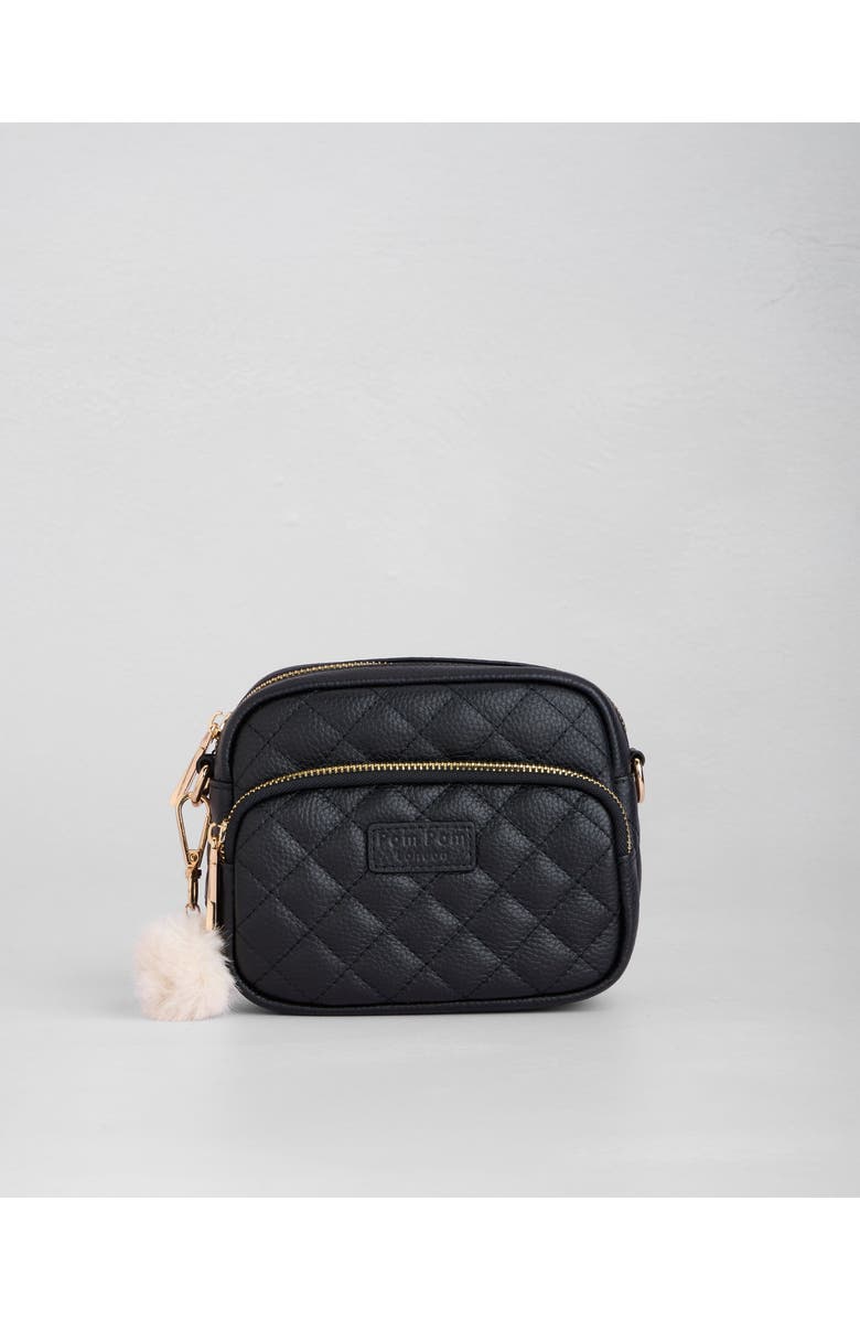 Pom Pom London Original Mini Cross Body Bag, Main, color, Black Quilted