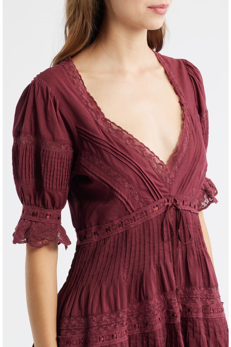 Lilias Lace Cotton Minidress, Alternate, color, SPICED BERRY