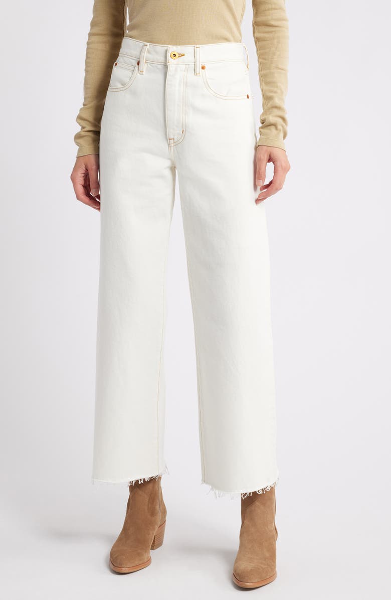 SLVRLAKE Grace High Waist Crop Wide Leg Jeans, Main, color, Natural White