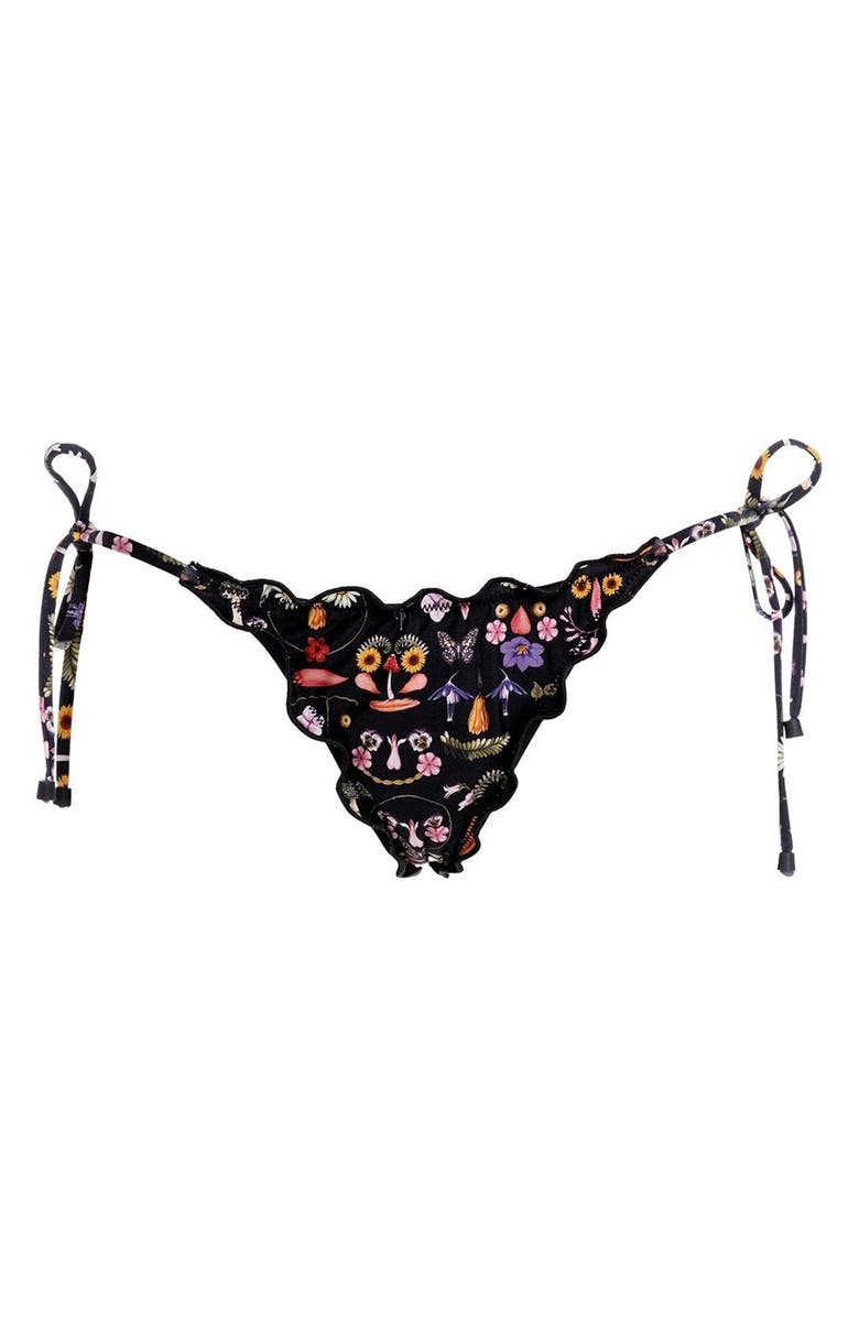 Agua Bendita Alegra Mbara Side Tie Bikini Bottoms, Alternate, color, Black