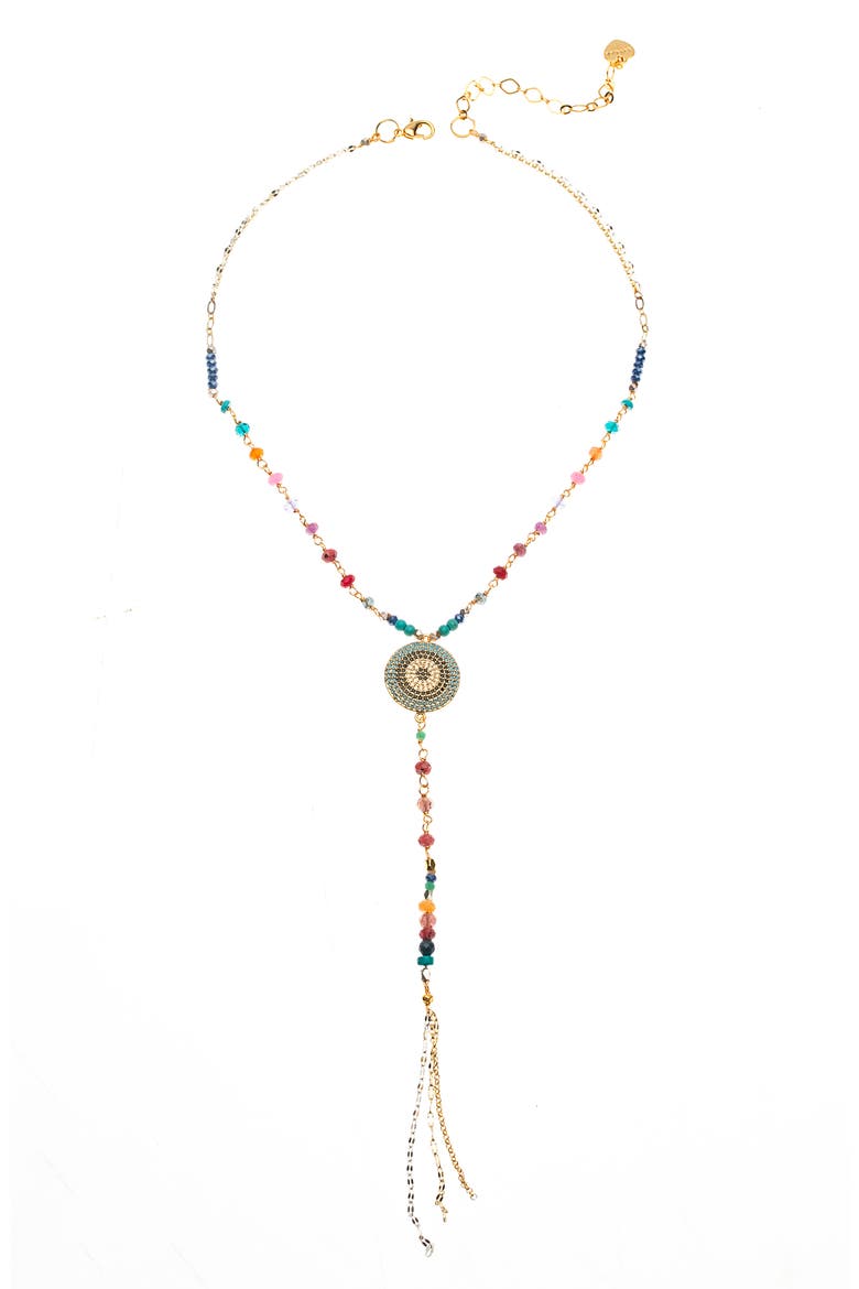 Nakamol Beaded Y-Necklace, Main, color, PINK/TURQUOISE