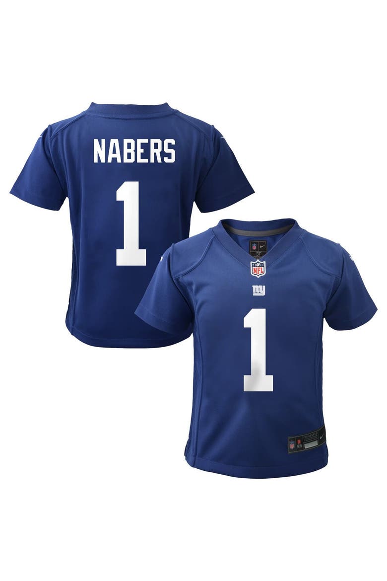Preschool Nike Malik Nabers Royal New York Giants Team Player Game Jersey, Main, color, Royal