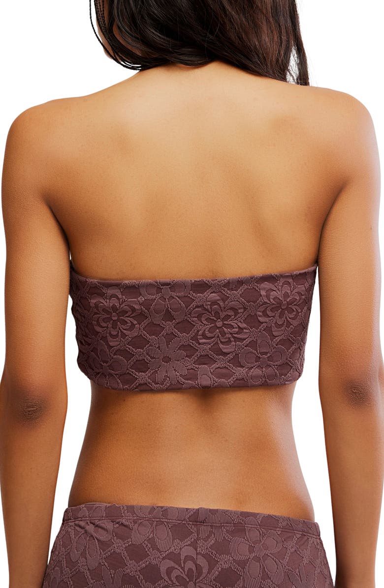 Free People Lola Strapless Bandeau Bikini Top, Alternate, color, Brownstone