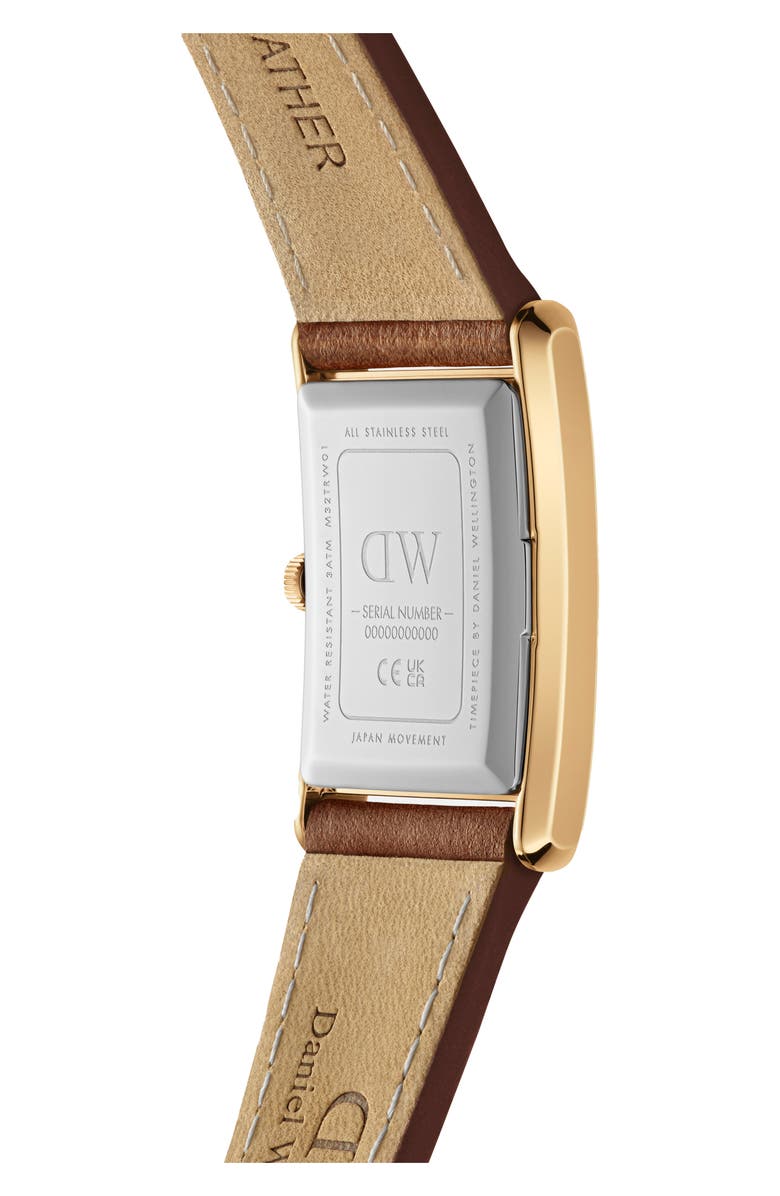 Daniel Wellington Tank Leather Strap Watch, 32mm x 22mm, Alternate, color, Gold