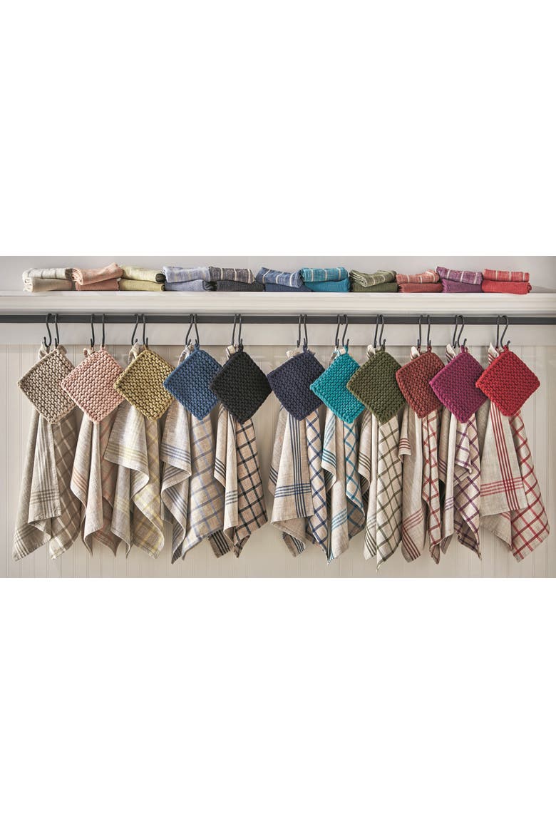 Canyon Woven Denim Blue Cotton Kitchen Dishtowels Set of 4, Alternate, color, Blue