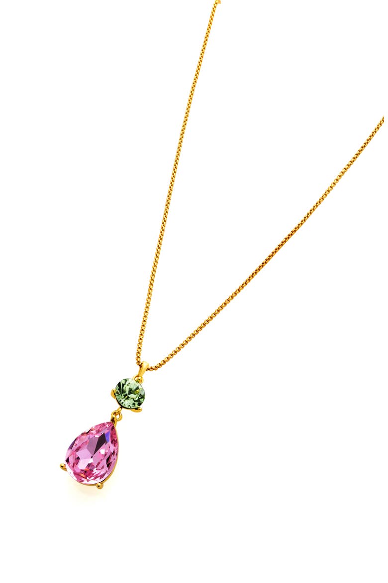 Tearsa Crystal Teardrop Pendant Necklace, Alternate, color, METALLIC GOLD