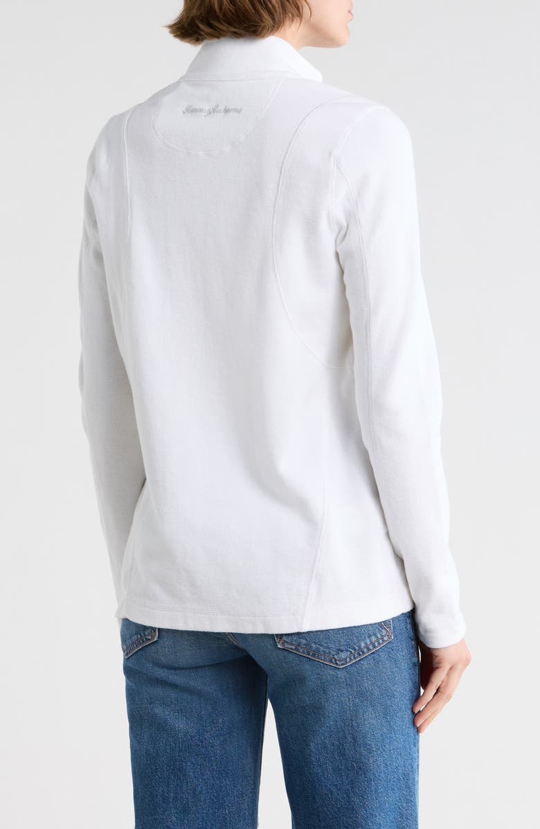 Tommy Bahama Brushed Rib Full Zip Sweatshirt, Alternate, color, White