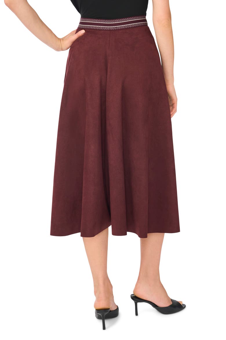 Faux Suede Wide Leg Culottes, Alternate, color, MAUVE MARSALA
