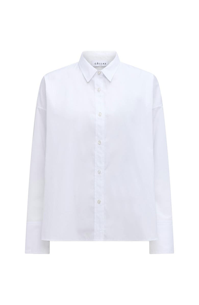 Callas Milano Sirene Rome Print Scarf-back Shirt, Alternate, color, White