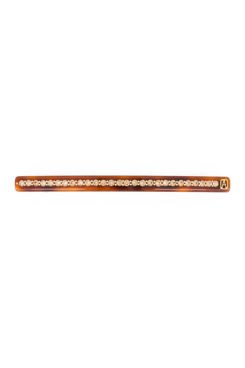 Tuileries 10 Acetate Strass Long Barette, Main, color, Tortoiseshell