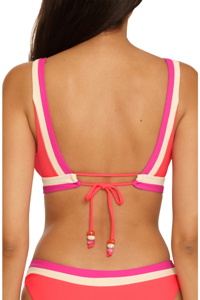 Coast Line Triangle Bikini Top, Alternate, color, CALIENTE
