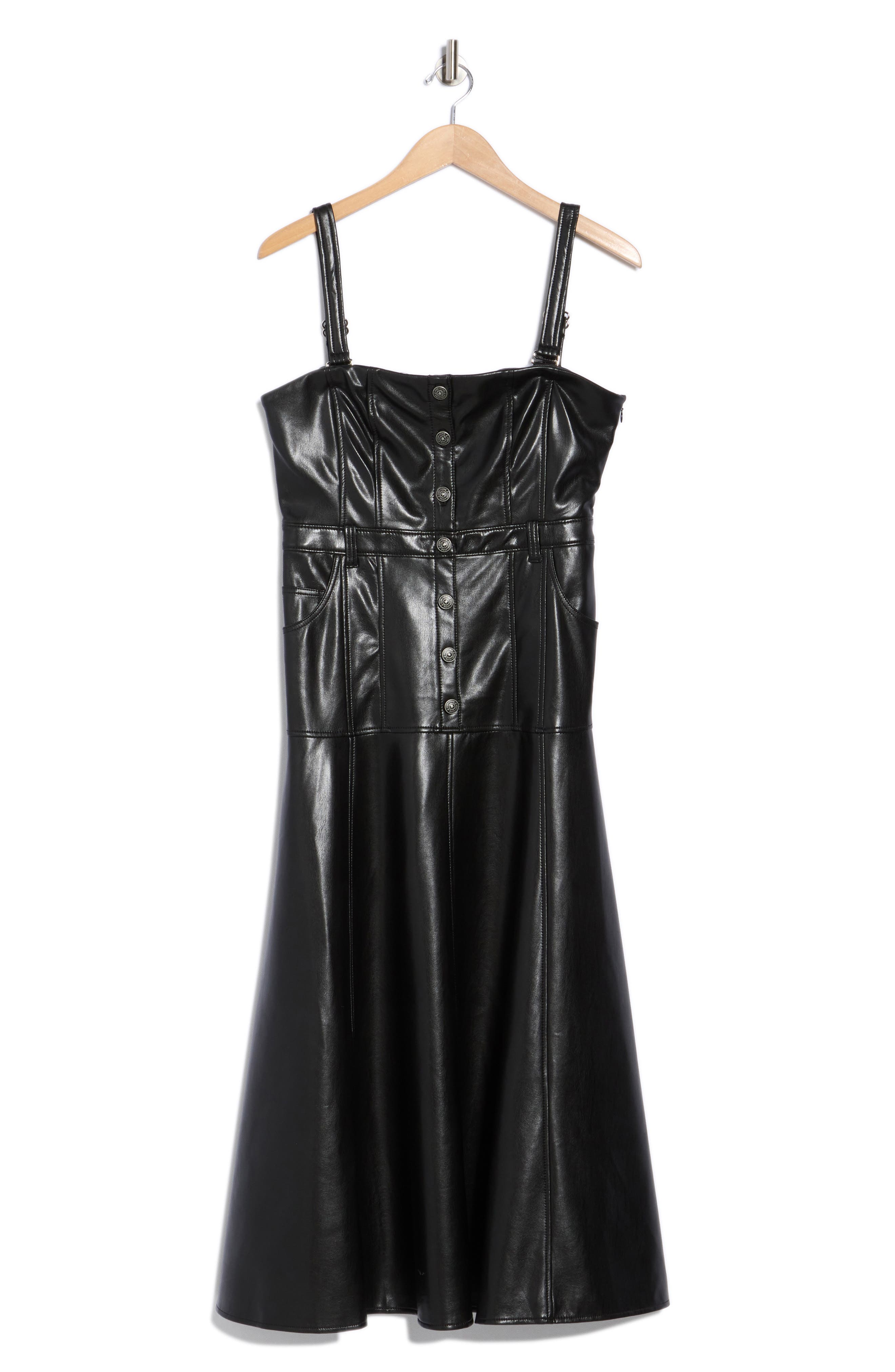 zara leather dress Stylish Outfit Ideas from FAUX LEATHER MIDI DRESS Veena Faux Leather Fit &