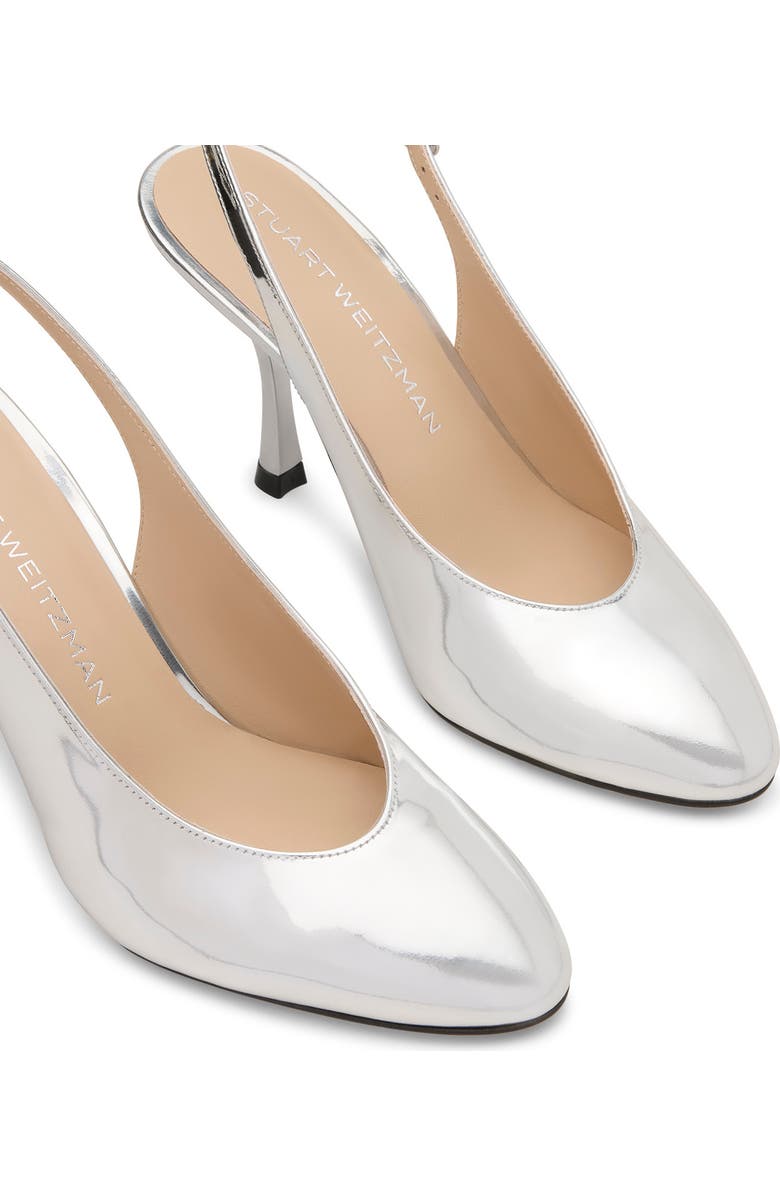 Stuart Weitzman Madison Slingback Pump 85, Alternate, color, Silver