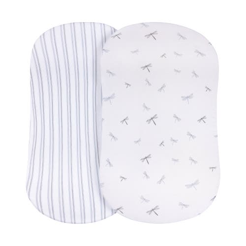 Bassinet Sheets Baby Fitted Bassinet Sheet 2 Pack In Dragonfly & Stripe