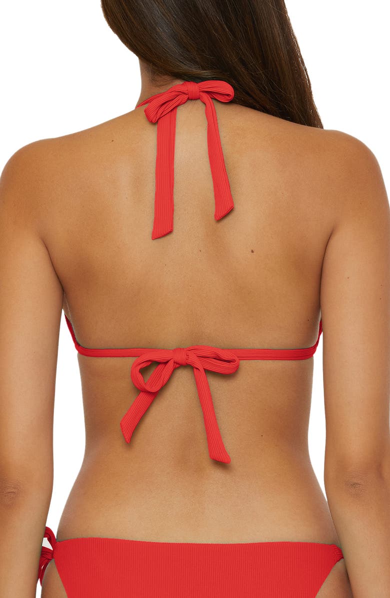 Becca Modern Edge Triangle Bikini Top, Alternate, color, Fire