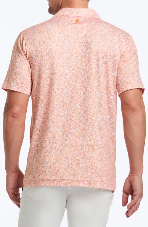 Robert Graham Wentz Geo Print Performance Golf Polo In Orange