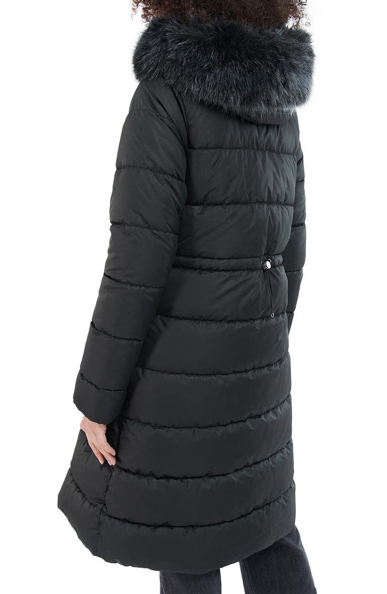 Barbour Francesca Quilted Hooded Puffer Coat with Faux Fur Trim, Alternate, color,