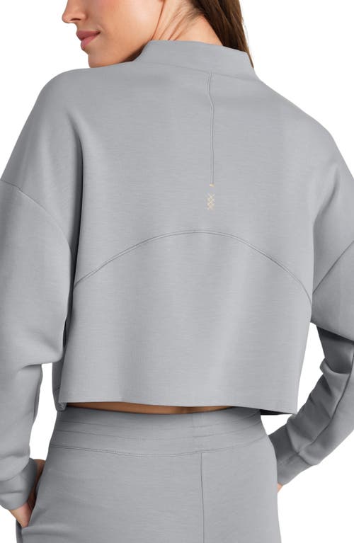 Rhone Dreamglow Mock Neck Crop Sweatshirt In Gray