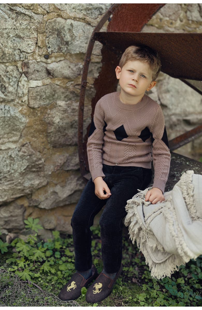 Mr. Mr. Diamond Pointelle Long Sleeve Sweater, Alternate, color, Taupe