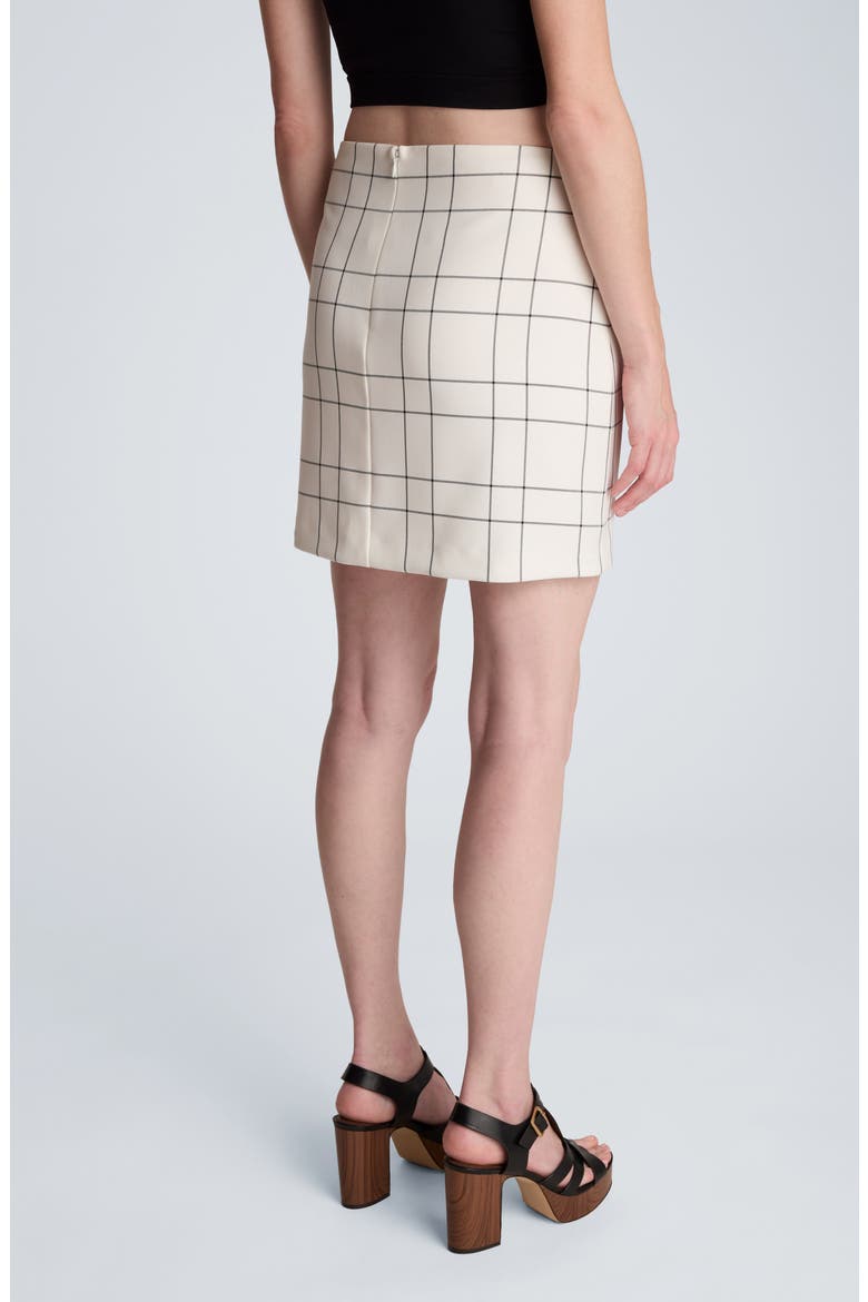 Windowpane Plaid Miniskirt, Alternate, color, FEATHER WHITE/ BLACK