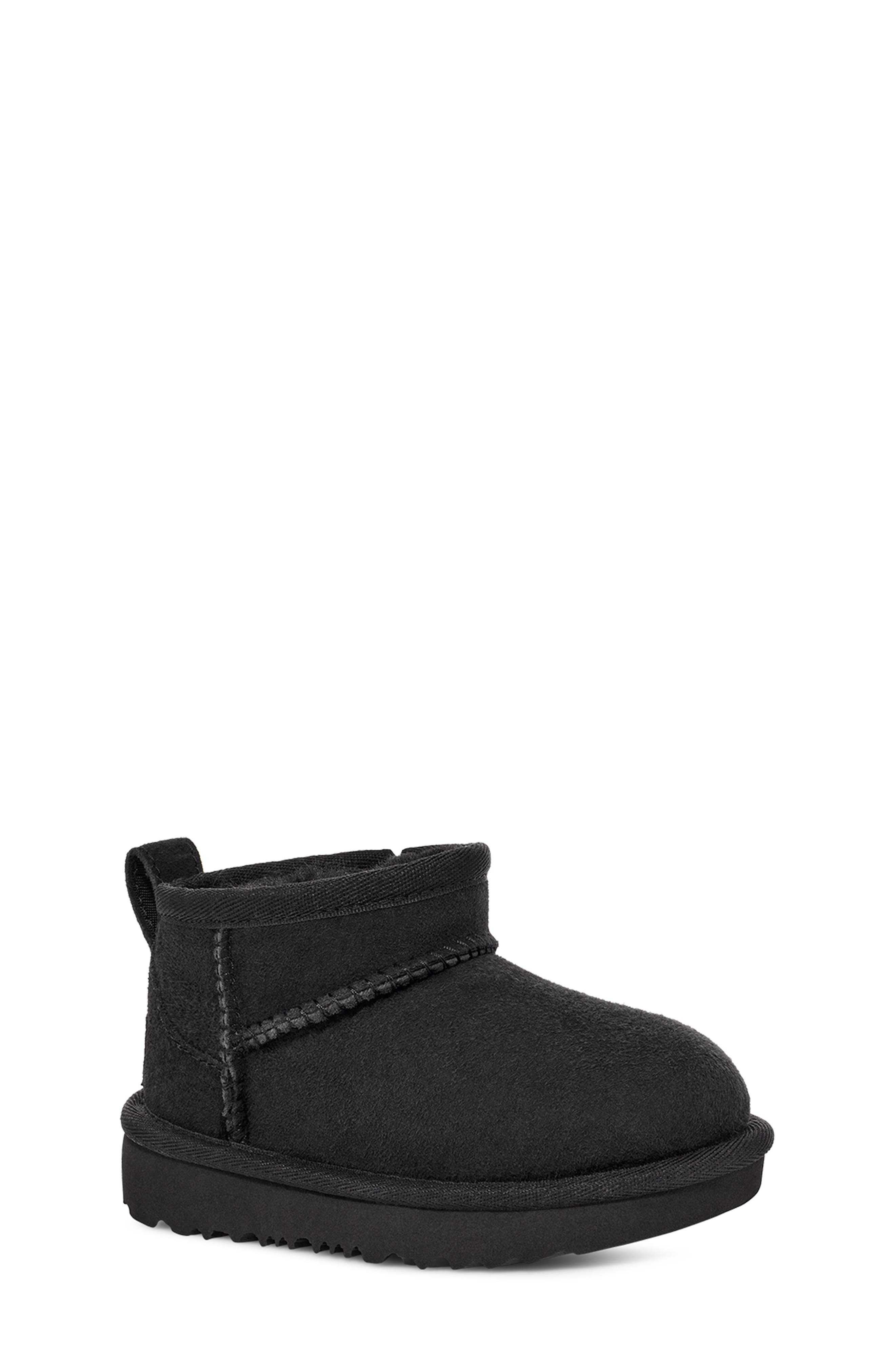 UGG<sup>®</sup> Kids' Classic Ultra Mini Water Resistant Boot, Main, color, Black