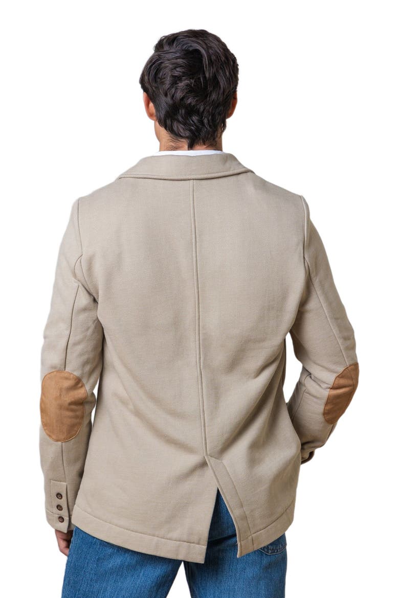 Men's Fleece Blazer, Alternate, color, Taupe Herringbone Fleece