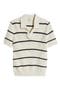 Stripe Cotton & Silk Polo Sweater