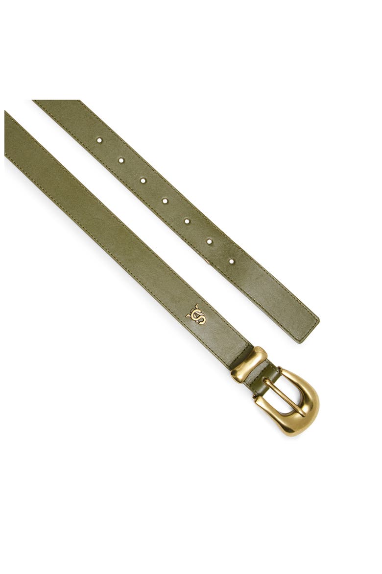 Nubuck Faux Leather Belt, Alternate, color, OLIVE